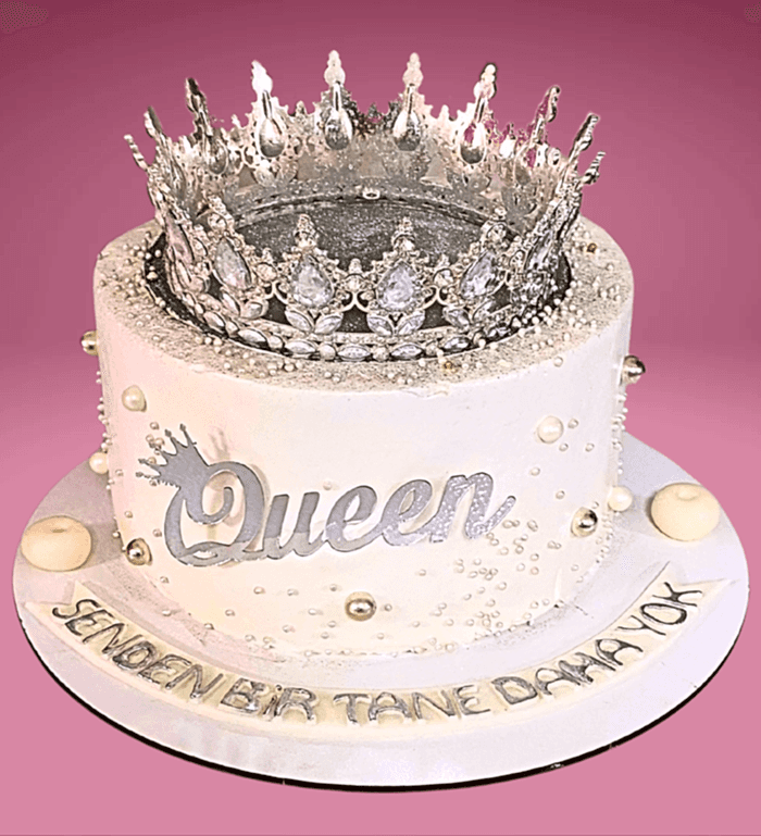 taçlı simli pasta, taçlı pasta siparişi